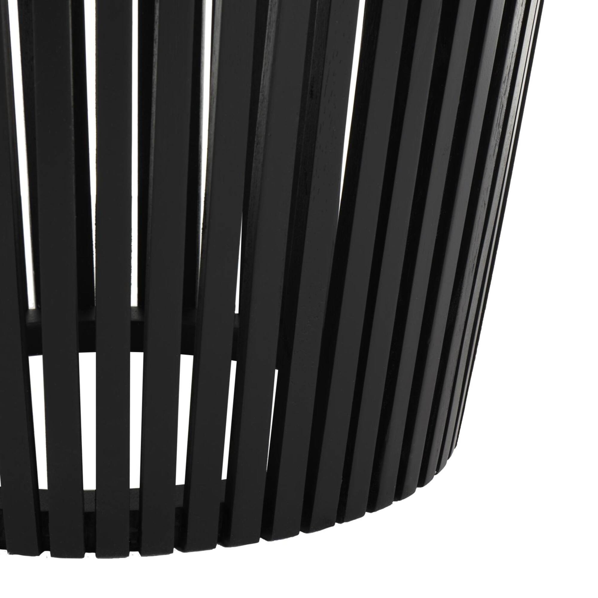 Black Wood Cage Inspired Accent Table with Clear Glass Tabletop Set